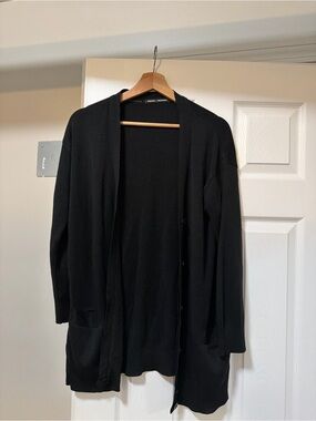 Black Open Front Women's Cardigan Jacket - Unbranded